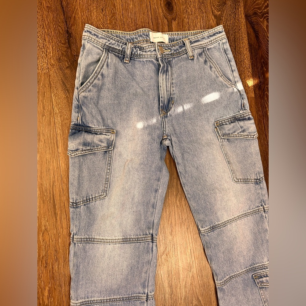 Dear John Women’s 26 Hudson
High Rise Cargo Straight Leg Denim Jeans Light Blue - Picture 3 of 9